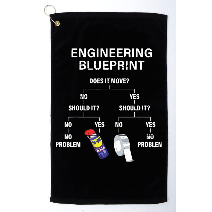 My Engineering Blueprint Funny Engineer Golf Towel