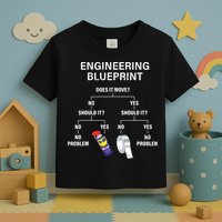 My Engineering Blueprint Funny Engineer Toddler T-Shirt