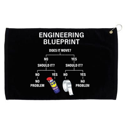My Engineering Blueprint Funny Engineer Grommeted Golf Towel