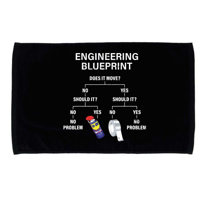My Engineering Blueprint Funny Engineer Microfiber Hand Towel