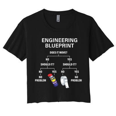My Engineering Blueprint Funny Engineer Crop Top