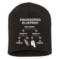 My Engineering Blueprint Funny Engineer Short Acrylic Beanie