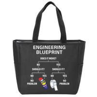 My Engineering Blueprint Funny Engineer Zip Tote Bag
