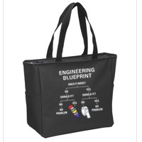My Engineering Blueprint Funny Engineer Zip Tote Bag