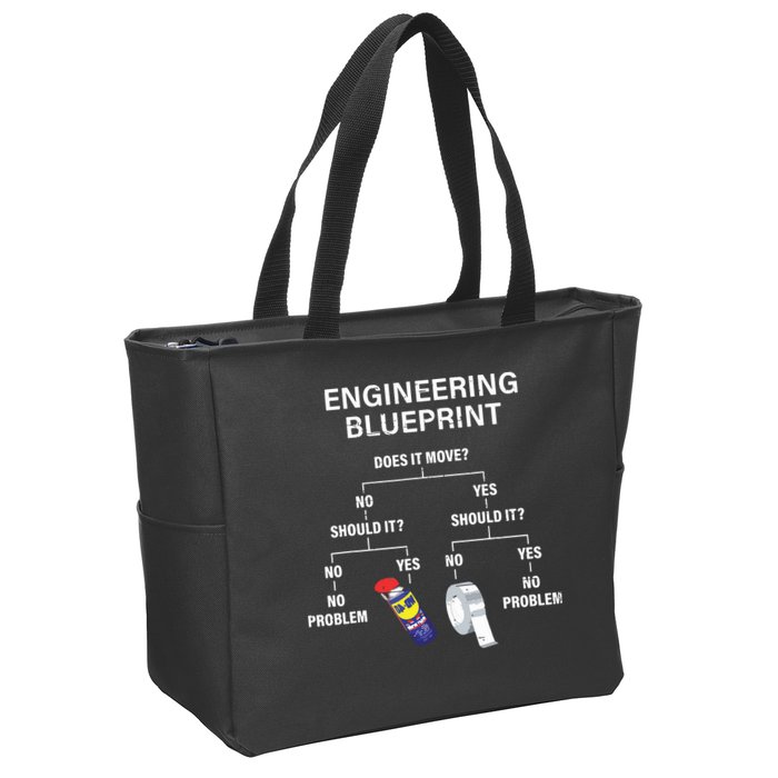 My Engineering Blueprint Funny Engineer Zip Tote Bag