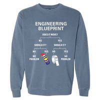 My Engineering Blueprint Funny Engineer Garment-Dyed Sweatshirt