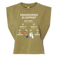 My Engineering Blueprint Funny Engineer Garment-Dyed Women's Muscle Tee