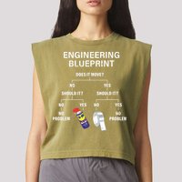 My Engineering Blueprint Funny Engineer Garment-Dyed Women's Muscle Tee