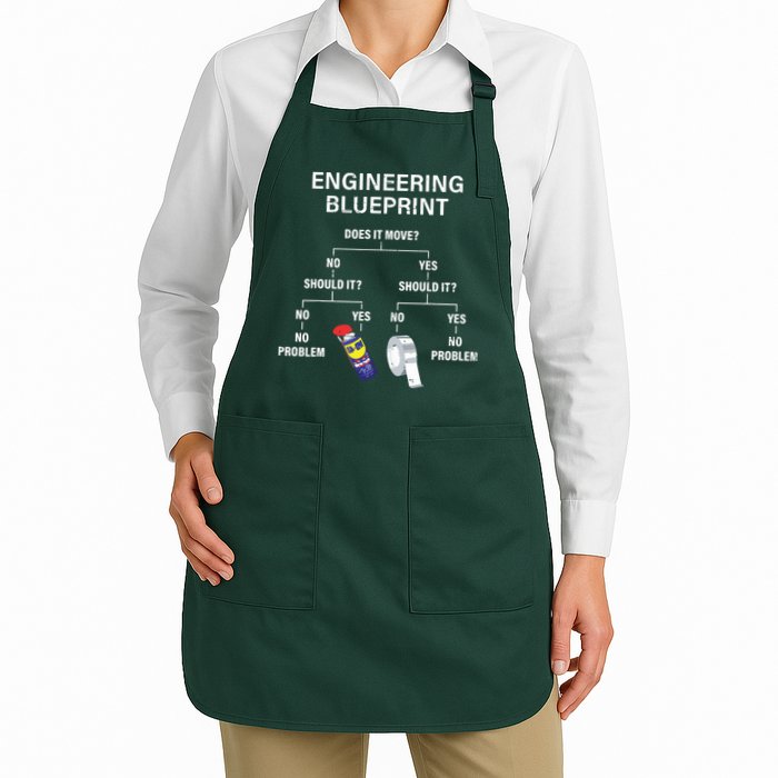 My Engineering Blueprint Funny Engineer Apron