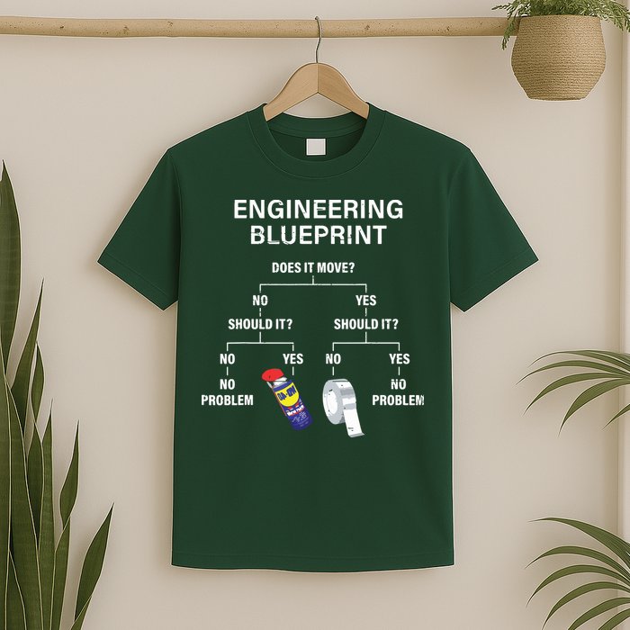 My Engineering Blueprint Funny Engineer T-Shirt