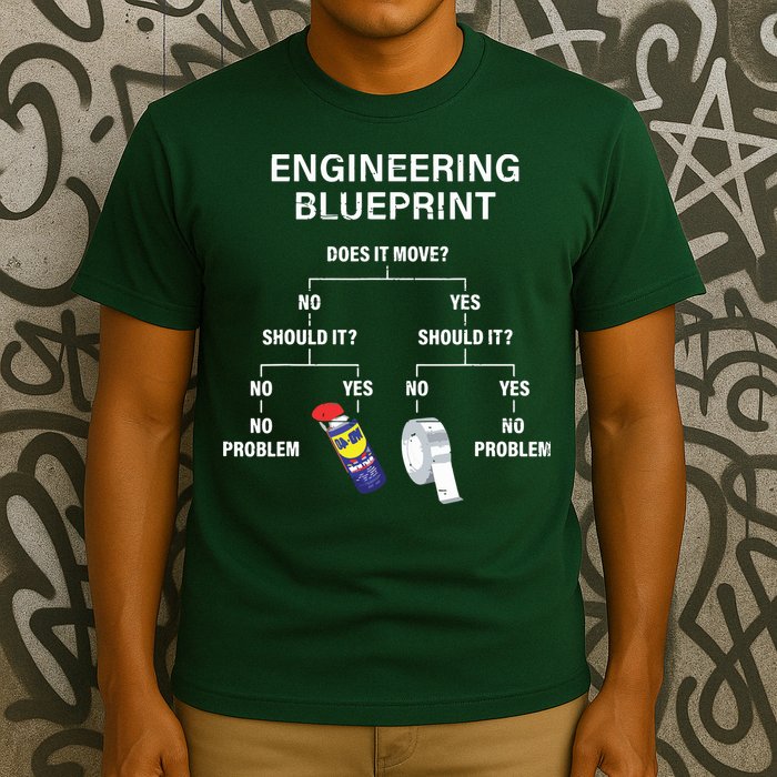 My Engineering Blueprint Funny Engineer T-Shirt