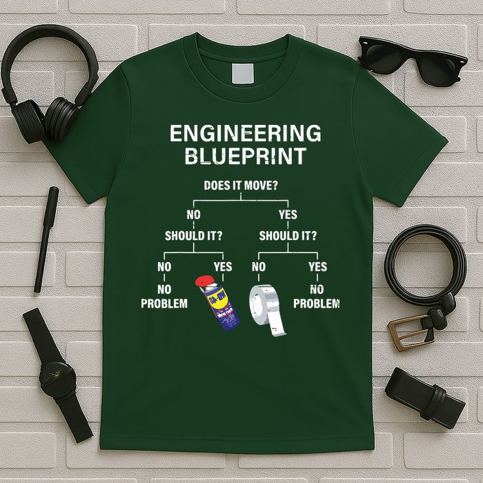 My Engineering Blueprint Funny Engineer T-Shirt
