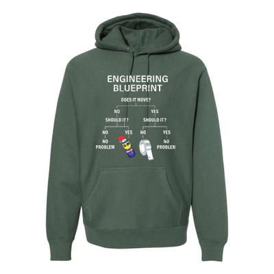 My Engineering Blueprint Funny Engineer Premium Hoodie