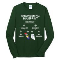 My Engineering Blueprint Funny Engineer Tall Long Sleeve T-Shirt
