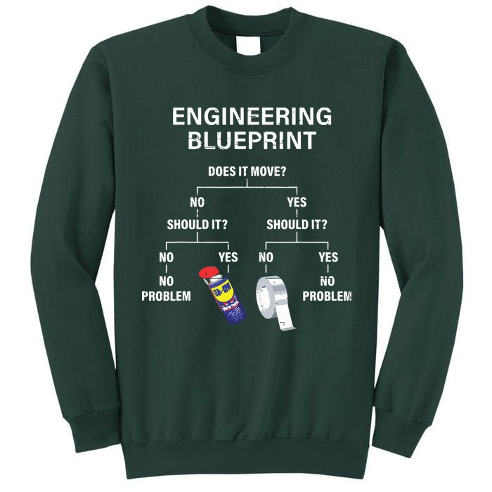 My Engineering Blueprint Funny Engineer Tall Sweatshirt