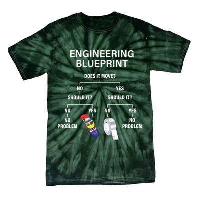 My Engineering Blueprint Funny Engineer Tie-Dye T-Shirt