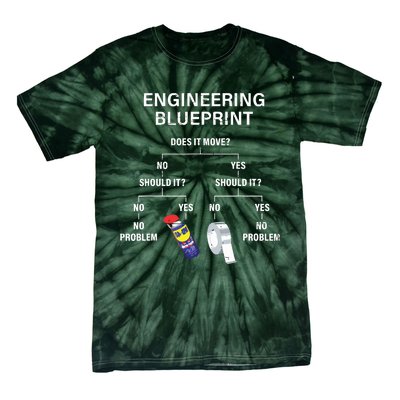 My Engineering Blueprint Funny Engineer Tie-Dye T-Shirt