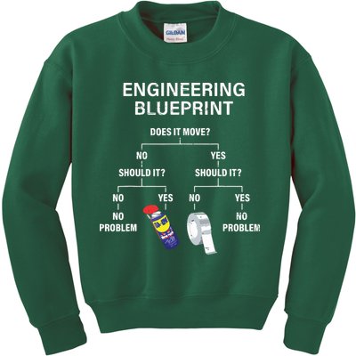 My Engineering Blueprint Funny Engineer Kids Sweatshirt