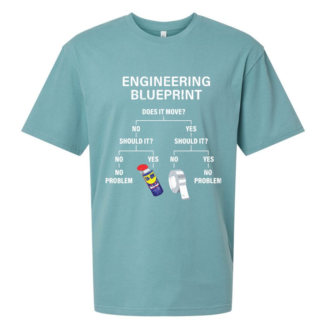 My Engineering Blueprint Funny Engineer Sueded Cloud Jersey T-Shirt