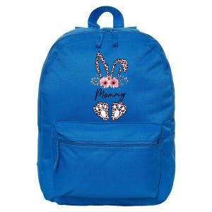 Mommy Easter Bunny Floral Leopard Print Mom Happy Easter Gift 16 in Basic Backpack