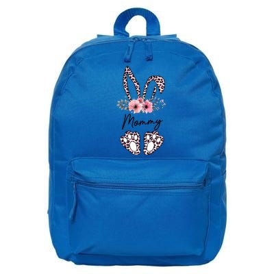 Mommy Easter Bunny Floral Leopard Print Mom Happy Easter Gift 16 in Basic Backpack