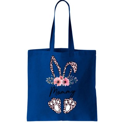 Mommy Easter Bunny Floral Leopard Print Mom Happy Easter Gift Tote Bag