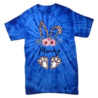 Mommy Easter Bunny Floral Leopard Print Mom Happy Easter Gift Tie-Dye T-Shirt