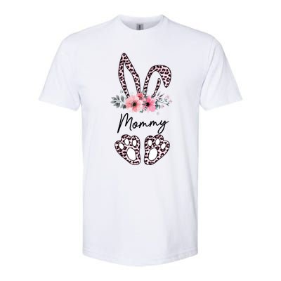 Mommy Easter Bunny Floral Leopard Print Mom Happy Easter Gift Softstyle® CVC T-Shirt