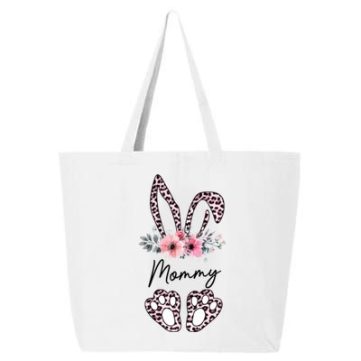 Mommy Easter Bunny Floral Leopard Print Mom Happy Easter Gift 25L Jumbo Tote