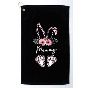 Mommy Easter Bunny Floral Leopard Print Mom Happy Easter Gift Platinum Collection Golf Towel