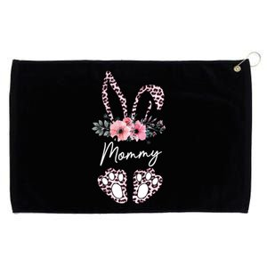 Mommy Easter Bunny Floral Leopard Print Mom Happy Easter Gift Grommeted Golf Towel