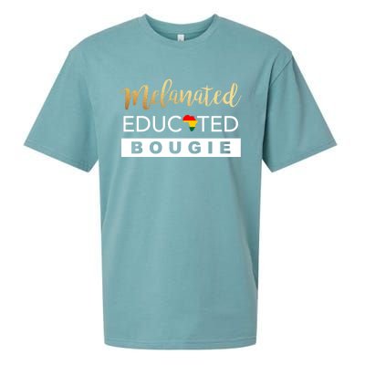 Melanated Educated Bougie Melanin Poppin Black Gift Sueded Cloud Jersey T-Shirt