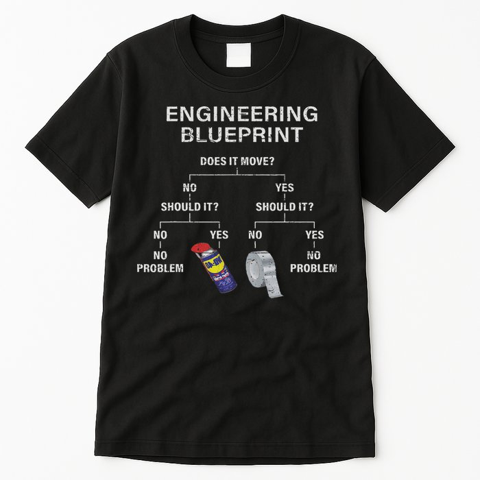 My Engineering Blueprint Funny Engineer Tall T-Shirt