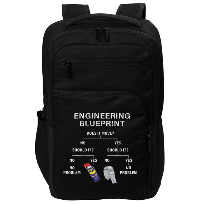 My Engineering Blueprint Funny Engineer Impact Tech Backpack