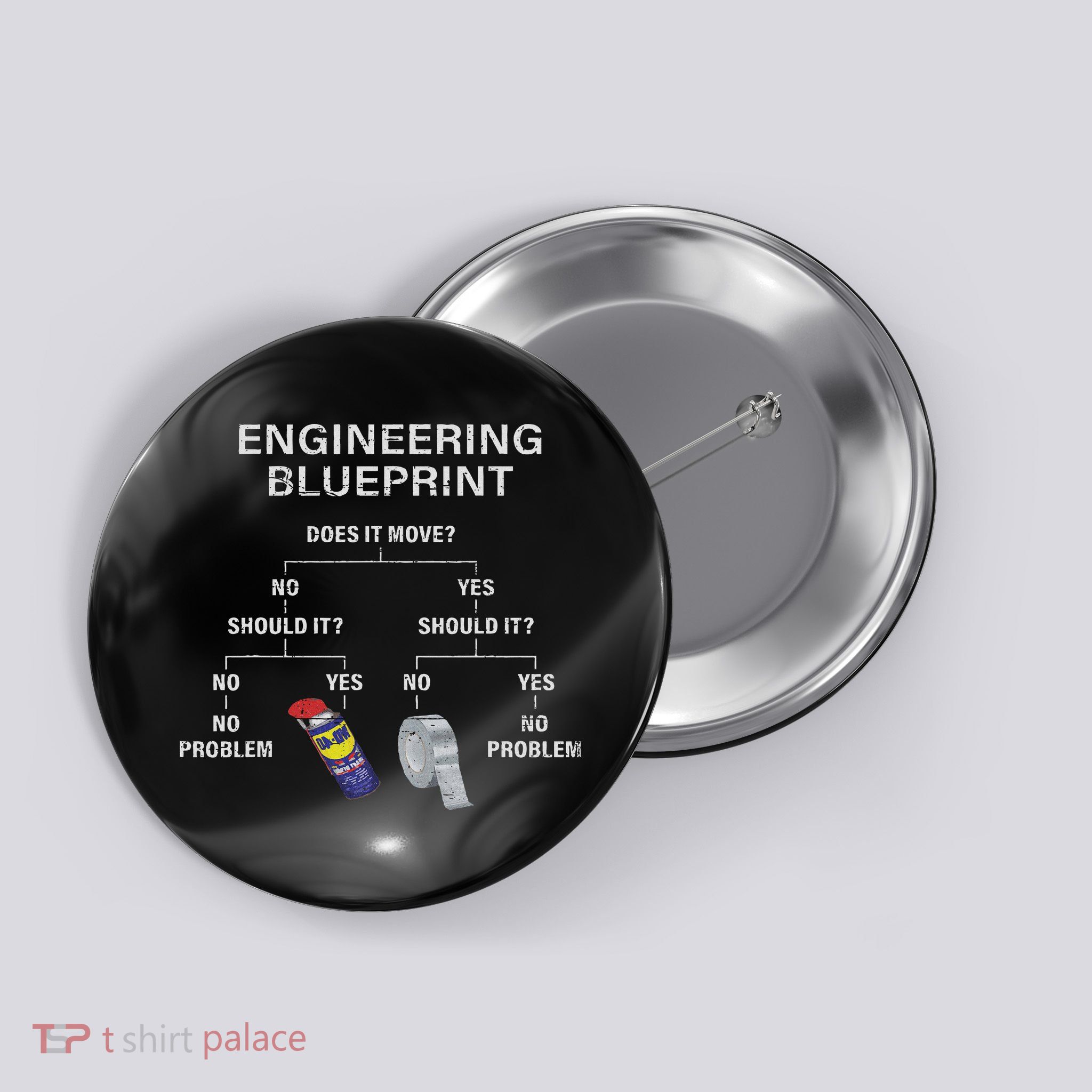 My Engineering Blueprint Funny Engineer Button