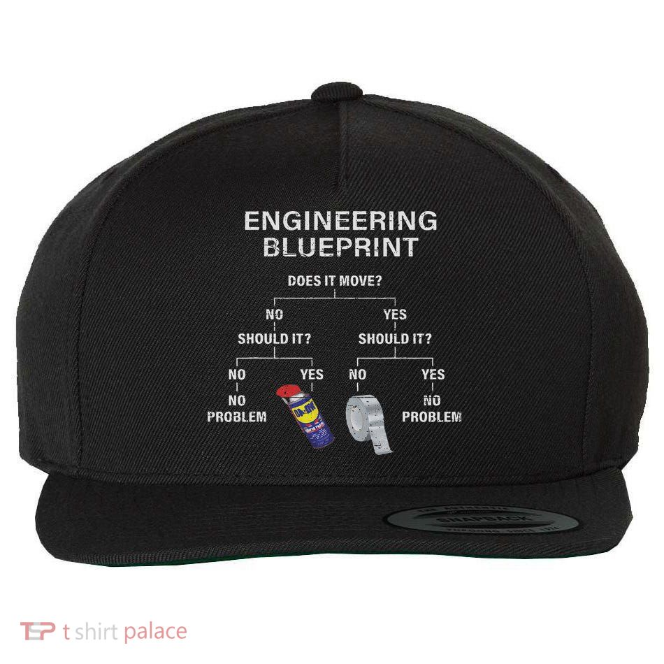 My Engineering Blueprint Funny Engineer Wool Snapback Cap