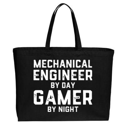 Mechanical Engineer By Day Gamer By Night Meme For Engineers Cotton Canvas Jumbo Tote