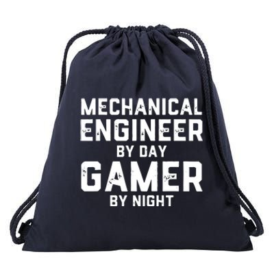 Mechanical Engineer By Day Gamer By Night Meme For Engineers Drawstring Bag