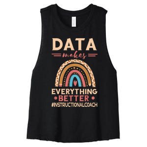 Makes Everything Better Academic Data Instructional Coach Women's Racerback Cropped Tank