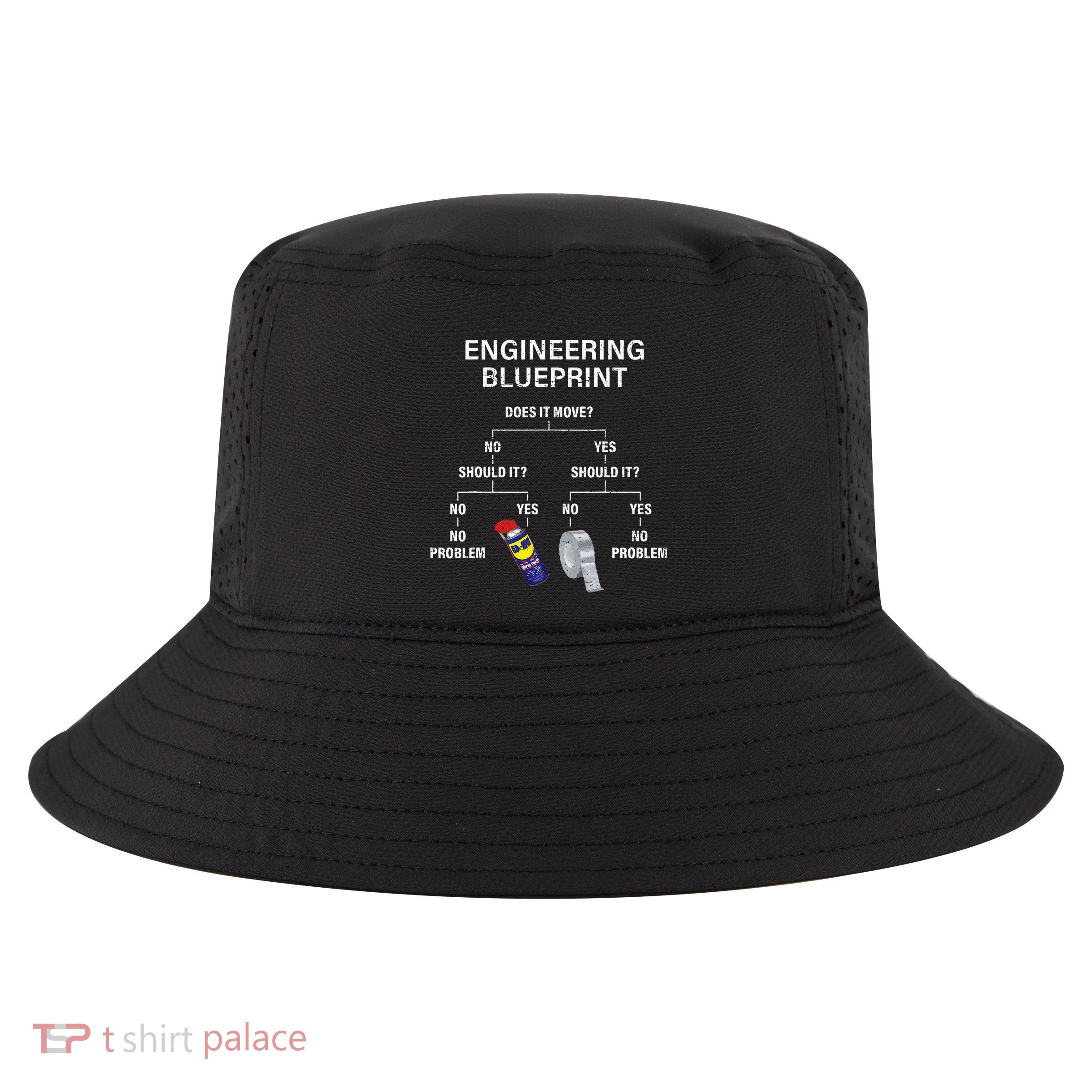 My Engineering Blueprint Funny Engineer Cool Comfort Performance Bucket Hat