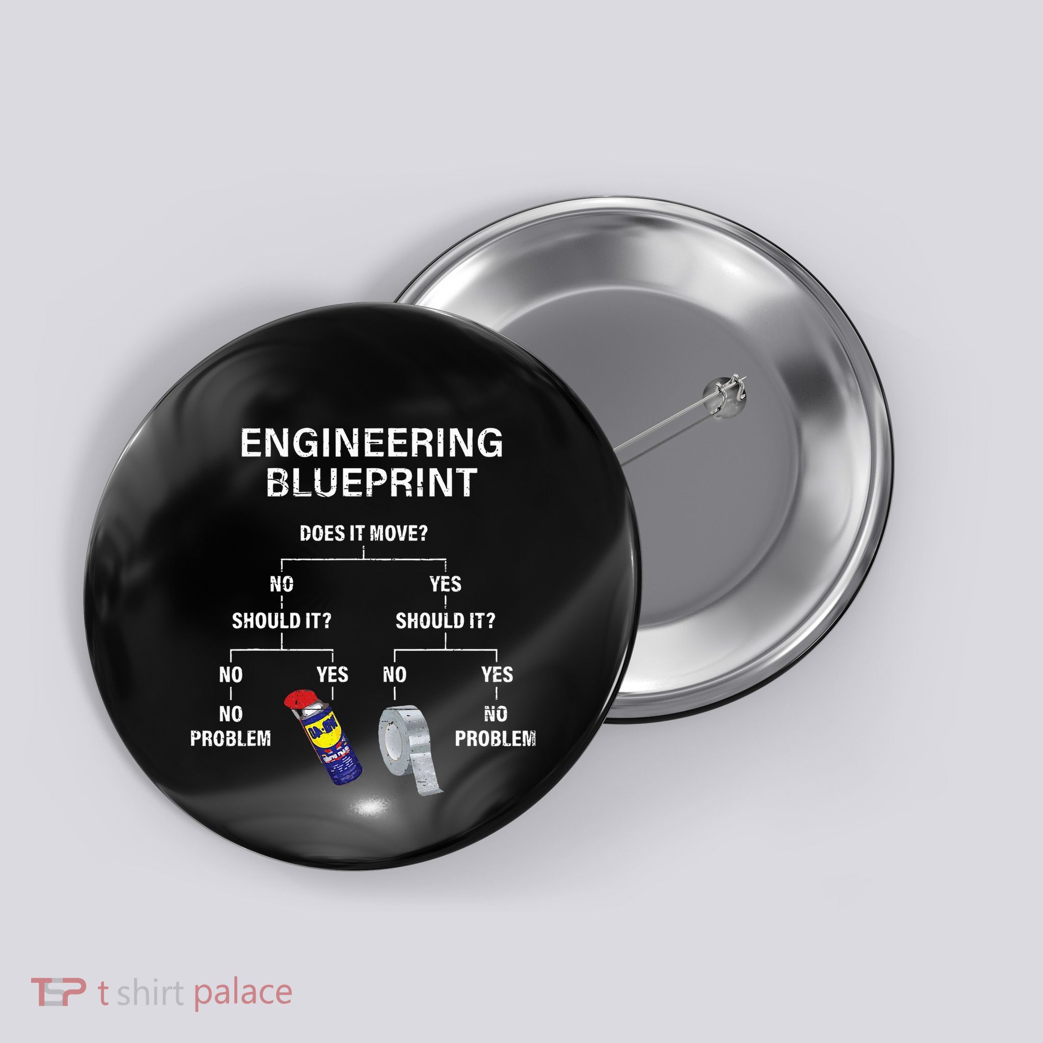 My Engineering Blueprint Funny Engineer Button