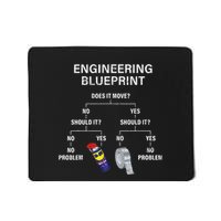 My Engineering Blueprint Funny Engineer Mousepad
