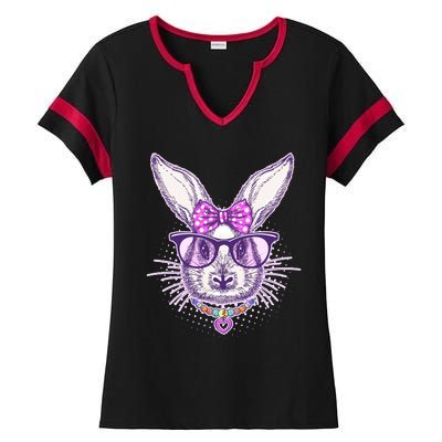 Miss Easter Bunny Matching Family Couple Ladies Halftime Notch Neck Tee