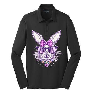 Miss Easter Bunny Matching Family Couple Silk Touch Performance Long Sleeve Polo