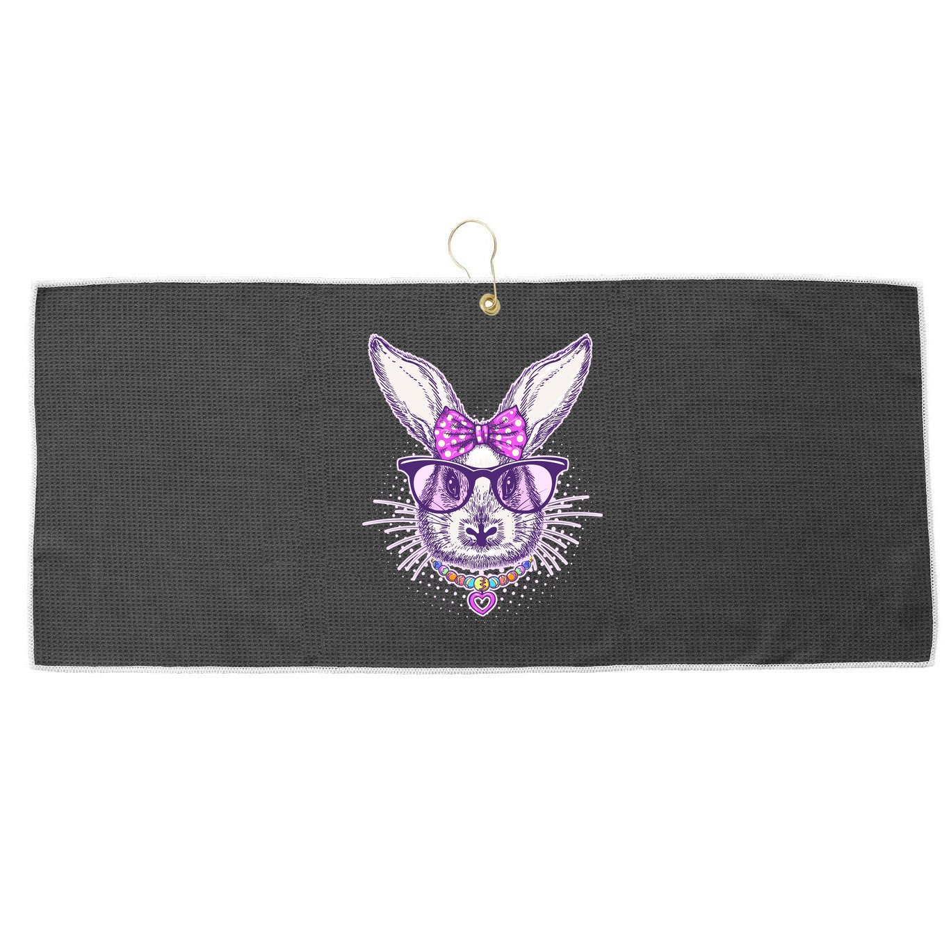 Miss Easter Bunny Matching Family Couple Large Microfiber Waffle Golf Towel