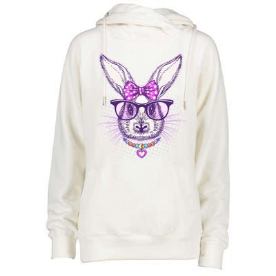 Miss Easter Bunny Matching Family Couple Womens Funnel Neck Pullover Hood