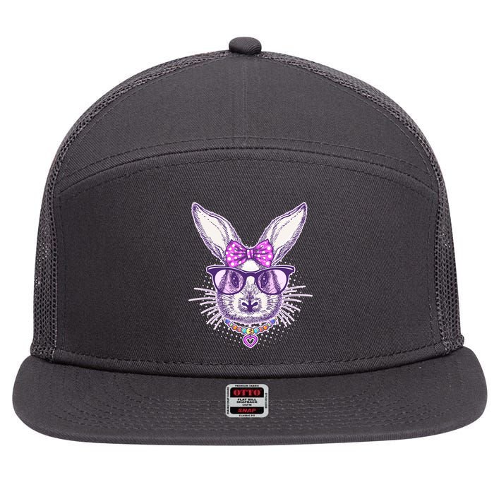 Miss Easter Bunny Matching Family Couple 7 Panel Mesh Trucker Snapback Hat