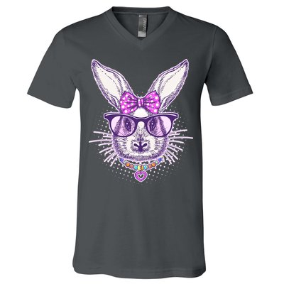 Miss Easter Bunny Matching Family Couple V-Neck T-Shirt