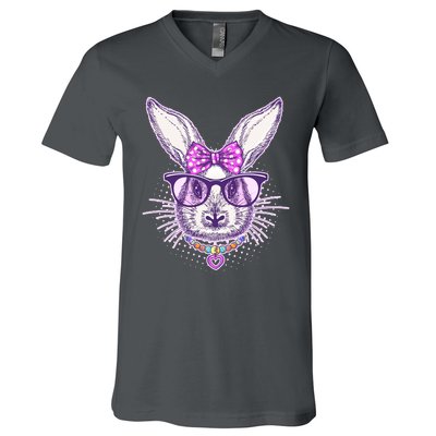 Miss Easter Bunny Matching Family Couple V-Neck T-Shirt