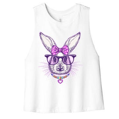 Miss Easter Bunny Matching Family Couple Women's Racerback Cropped Tank